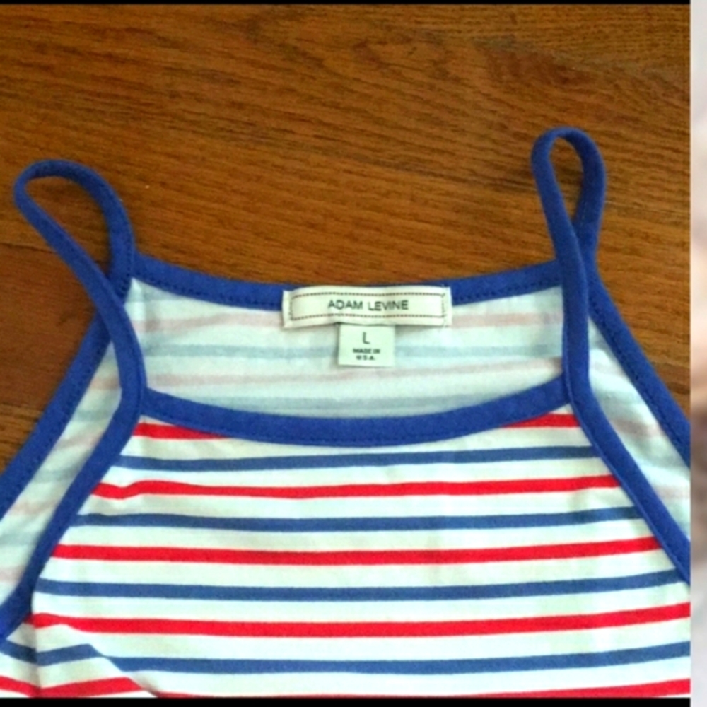 Red, White, and Blue striped crop top girls, Size L - Picture 2 of 4
